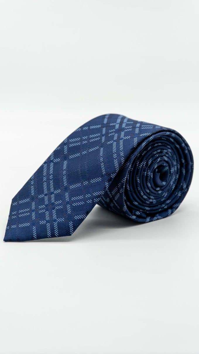 Gravata Skinny Navy com Padrão