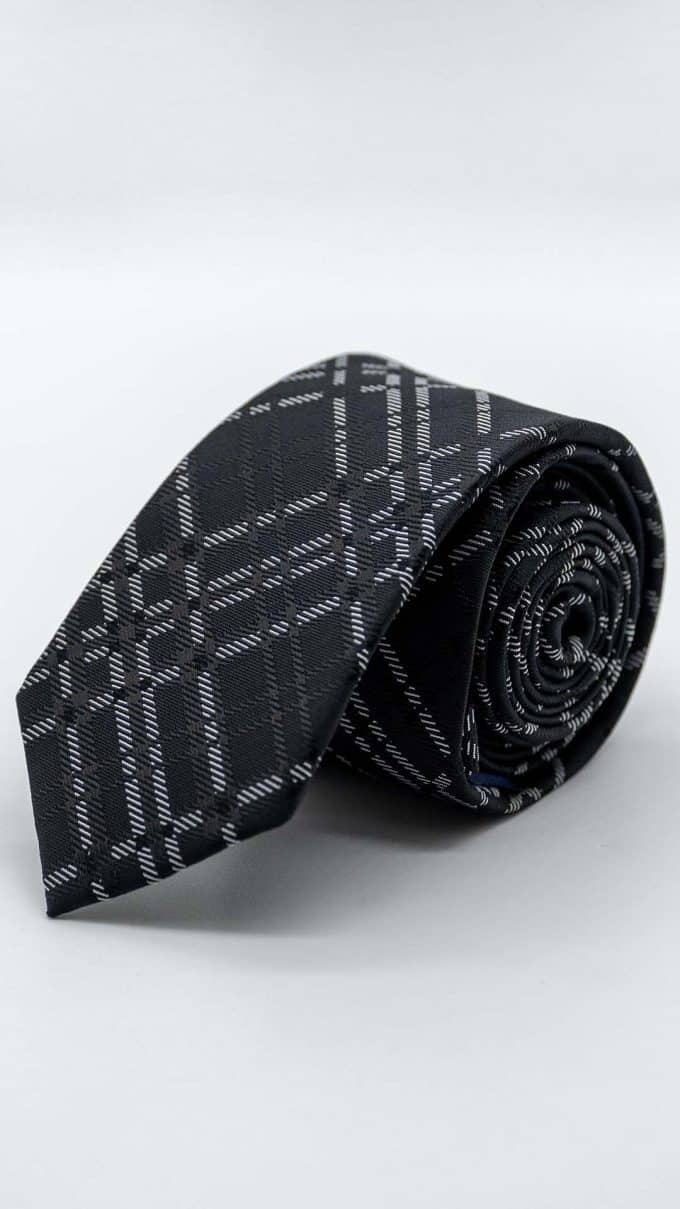Gravata Skinny Black com Padrão